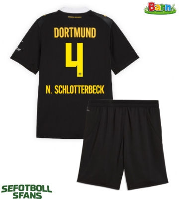 Borussia Dortmund Nico Schlotterbeck #4 Bortaställ Barn 2026-27 Kortärmad (+ Korta byxor)